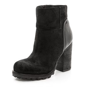 Sam Edelman black chunky heel booties